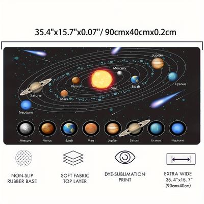 TEMU Outer Pad Mat With , Non-slip Waterproof Rubber Base Mouse Pad For School Office Home Image