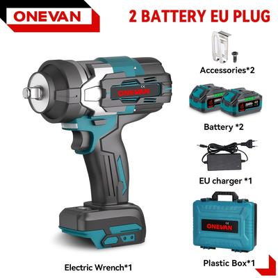 TEMU High Torque 2800n.m Brushless Electric Wrench, 1/2 Inch Cordless Screwdriver For Car And Furniture Repair, Compatible With 18v Makita Battery Tools, Impact Power Tool, Suitable Image