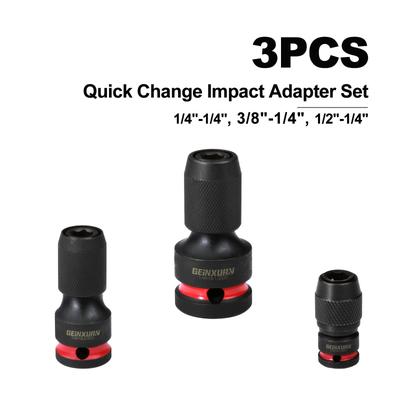 TEMU 3/6/23pcs Geinxurn Impact Driver Bit Adapter Set, Chrome Vanadium Steel Hex Head, Quick Change, , With No Image