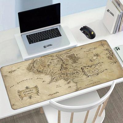 TEMU Xxl Gaming Mouse Pad With Intricate Fantasy - Durable Rubber Base, Large Keyboard Mat For And Office Use, Non-slip Desk Pad, Mouse Pads For Desk Image