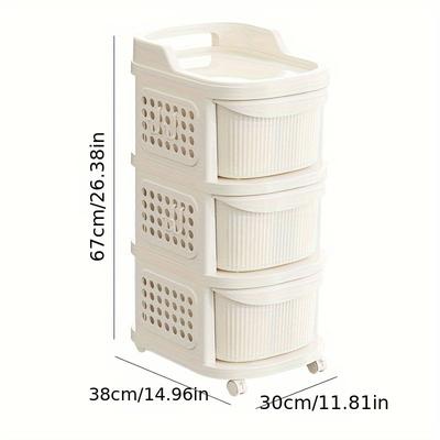 TEMU 1pc Polypropylene Rectangular Storage Organizer , , Non-waterproof Storage For Kitchen, , , And Image