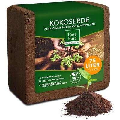 Kokoserde Blumenerde aus Kokosfasern Als Block gepresst 5 kg Image