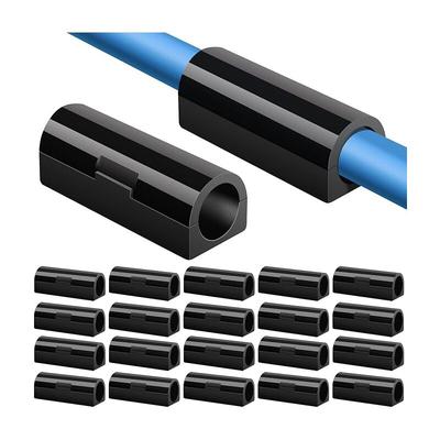 20 Stück selbstklebende Kabelklemmen für Schreibtisch, Stromkabel, USB-Ladekabel, Ladegeräte, Image