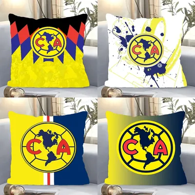 Football Club America Kissenbezug, quadratisches Kissen, Schlafzimmer, Sofa, Freizeit, Komfort, Kissen, Auto, Wohnzimmer, Heimdekoration, 40 x 40 cm Image
