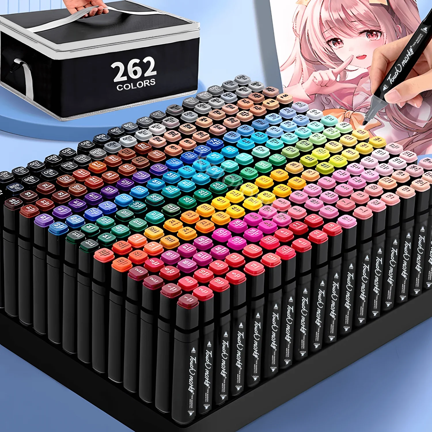 12-262 farben Alkohol Filz Marker Stifte Dual Tip Permanent Künstler Kunst Schule Liefert Manga Skizzieren Marker Student Geschenk Image