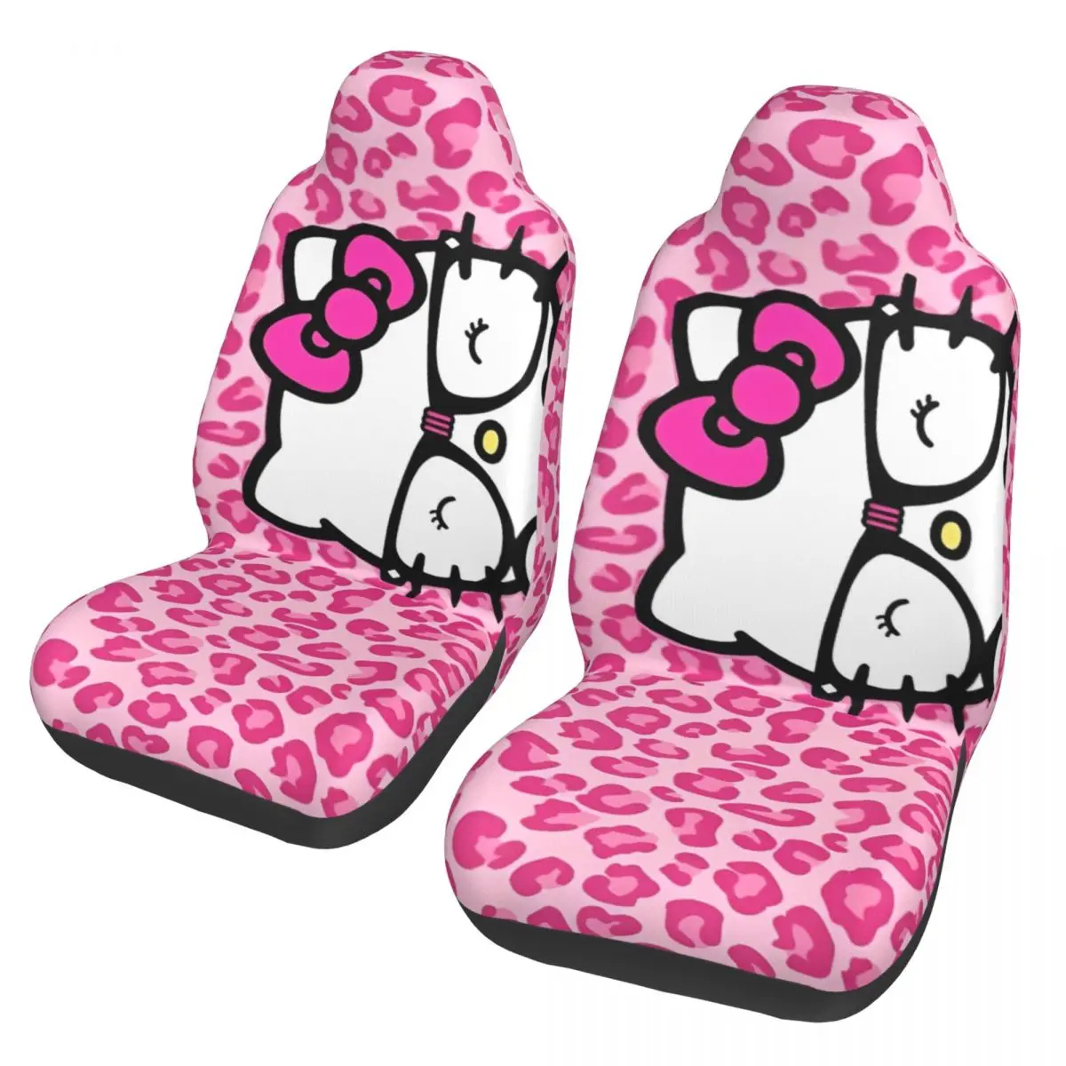 Hello Kitty Pink Leopard Universal Autositzbezug Four Seasons Reise-Autositzkissen Polyester Jagd Image