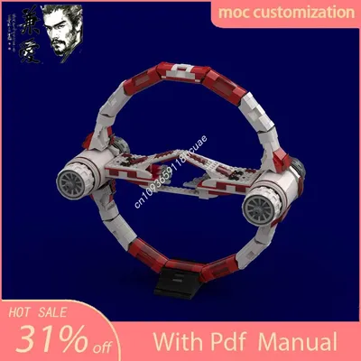 935 stücke Moc Star Schlacht Obi-Wan der Starfighter Hyperdrive Ring Raumschiff DIY Bausteine Kreative Montage Ziegel Spielzeug kind Geschenk Image