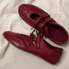 Damenschuhe, flache Schuhe, Mokassins, rot, lässig, Leder, Barfuß-Damen-Loafer, 2025, Trend,