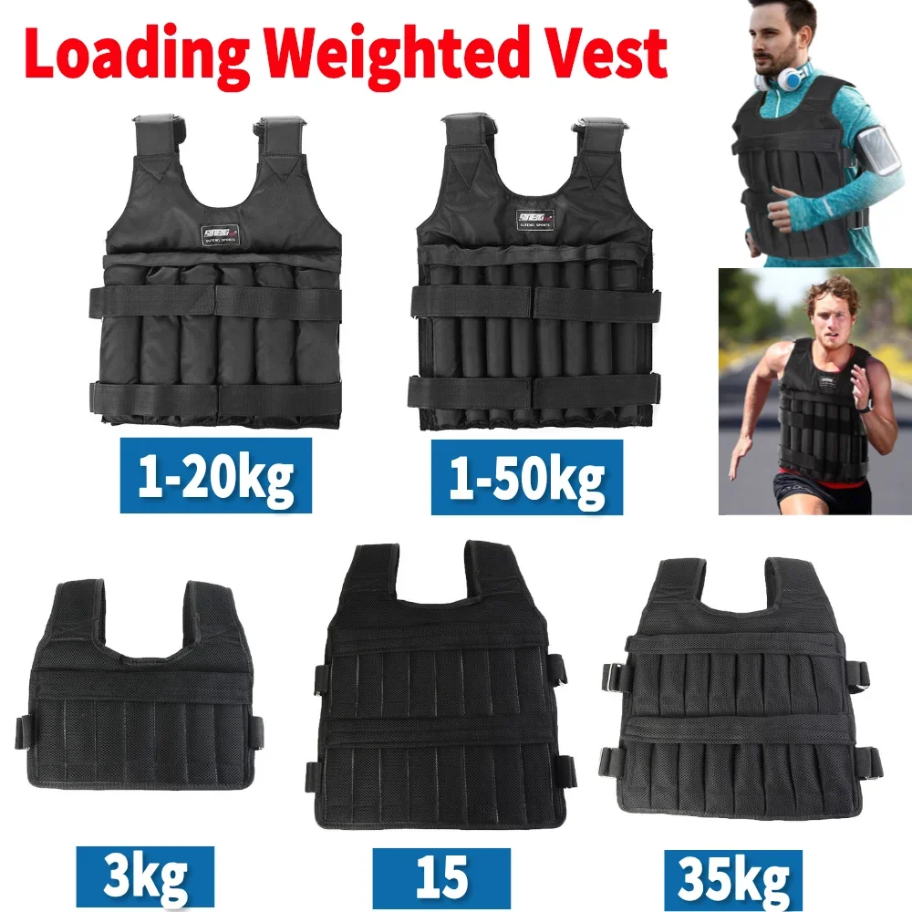 1–50 kg gewichtete Weste, verstellbare Lade-Gewichtsjacke, Trainingsweste, langlebig für Training, Fitness, Männer und Frauen