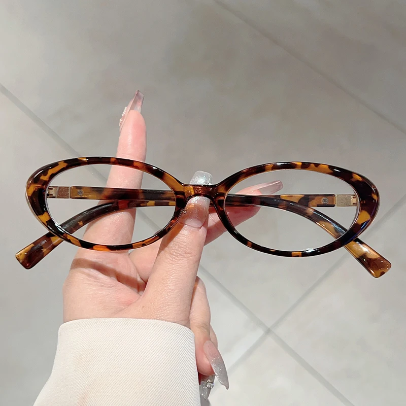 KAMMPT Ovale Brille für Damen, 2025, neuer Vintage-koreanischer Stil, blaues Licht blockierende optische Rahmen, trendige einfache dekorative Brillen Image