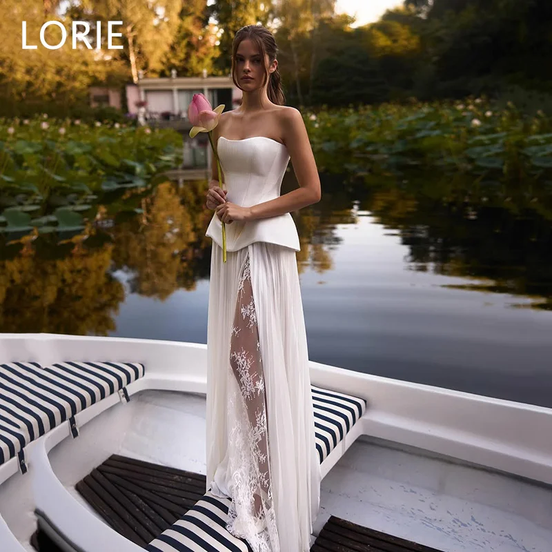 LORIE Lace Applique Sexy A-line Sweetheart Wedding Dress Side Split Backless Bridal Gowns vestidos de novia Customized 2025