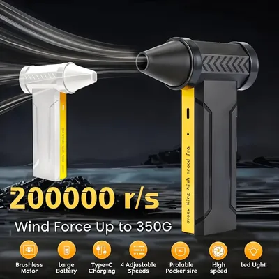 200000RPM Wireless Air Blower Wind Speed 60m/s Powerful Dust Blower Brushless Turbo Fan Jet Outdoor