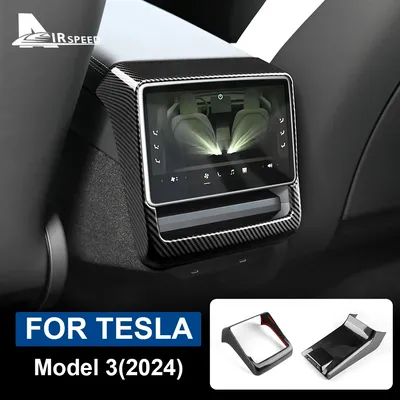 ABS Carbon Fiber Rear Air Conditioning Vent Protective Cover For Tesla Model 3 Highland 2024 Model Y Juniper 2025 Accessories