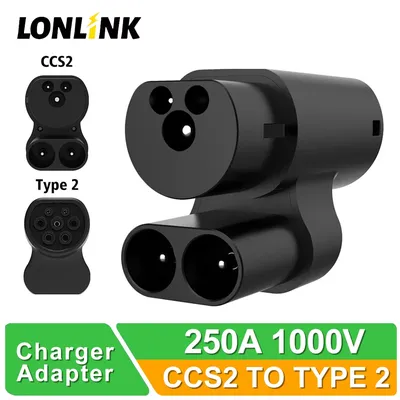 LONLINK CCS2 to Type2 Tesla EV Charging Adapter Convertor CCS Combo 2 EV Charging Compatible with