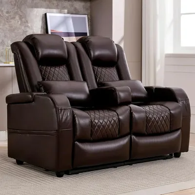 57" Recliner, 3 Arms and 2 Pillows, Wall Hugger Recliners & 135° Reclining Theater Seating, Recliner
