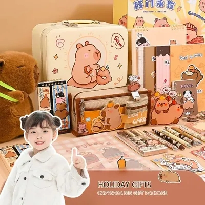 Large Capacity Gift Box Capybara Stationery Set Abundant Pencil Case Back-to-school Gift Kit Cute