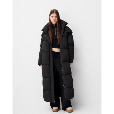 Bershka Long Puffer Coat Women S Black