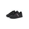 Sneaker TOMMY HILFIGER "MODERN CUPSOLE STRIPES LTH", Herren, Gr. 45, schwarz, Nappaleder, sportlich, Schuhe, Freizeitschuh, Halbschuh, Schnürer mit seitlichen Streifen