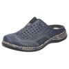 Clog RIEKER, Damen, Gr. 39, blau (nachtblau), Lederimitat, unifarben, casual, Schuhe, Schlupfschuh, Hausschuh, Sommerschuh mit Perforation, Topseller