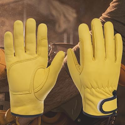 TEMU Leather Thickened Outdoor Gloves, Durable Windproof Gloves For Hiking, Fishing, Camping And Sports In All Image