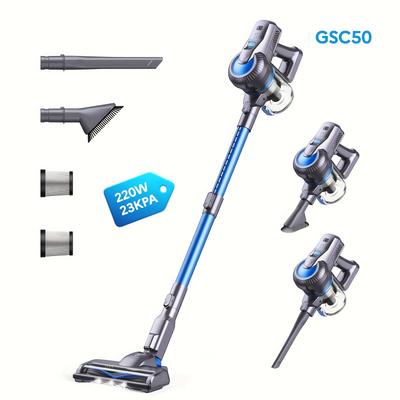 TEMU Greenote Gsc50 Cleaner, 23kpa Powerful Suction Vacuum With Led Floor Brush, 35min Long , Detachable Battery, 6in 1 Lightweight Handheld Vacuum For Home/car/hard Floor/carpet/pet/hair Image