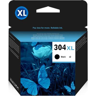 TEMU Remanufactured 304xl Printer Cartridges Replacement For 304 Xl Multipack 2x Black Compatible For 5000 5010 5020 5030 5032, 2620 2622 2630 3720 3735 3750 3760 3762 3764