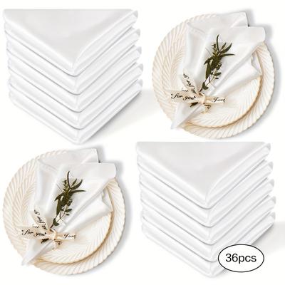 TEMU 36pcs Satin Napkins, Polyester Silky Satin Cloth Napkins, 11.8*11.8inch, Used For Wedding Dinner, Banquet, Party, Restaurant Decoration, Christmas, Thanksgiving Image