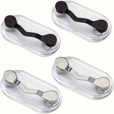 TEMU 4pcs Magnetic Glasses Holder, Abs Resin, Chest Tag Accessories, Safe Glasses Storage, Office Desk Accessories, Daily Use Image