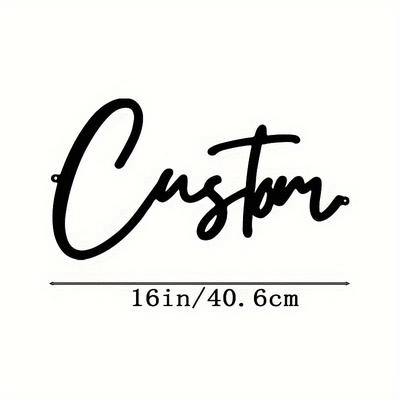 TEMU Custom Metal Wall Art - Personalize With Your Text: Unique Script Name Sign Decor, No Electricity Required Image