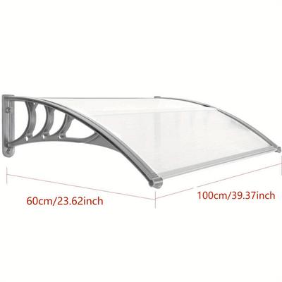 TEMU 60 X 100 Cm Porch Front Rain Cover Door Front Shelter Household/ Commercial Door Canopy Awning Shelter Outdoor Patio Shelter Weatherproof Transparent Sun/ Rain Shelter