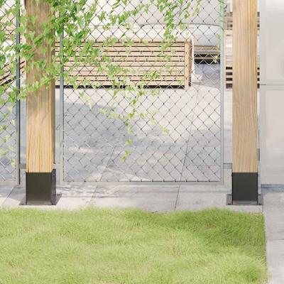 Pfostenträger Quadrat 4 Stk. 121x121 mm Stahl Pulverbeschichtet Vidaxl Image