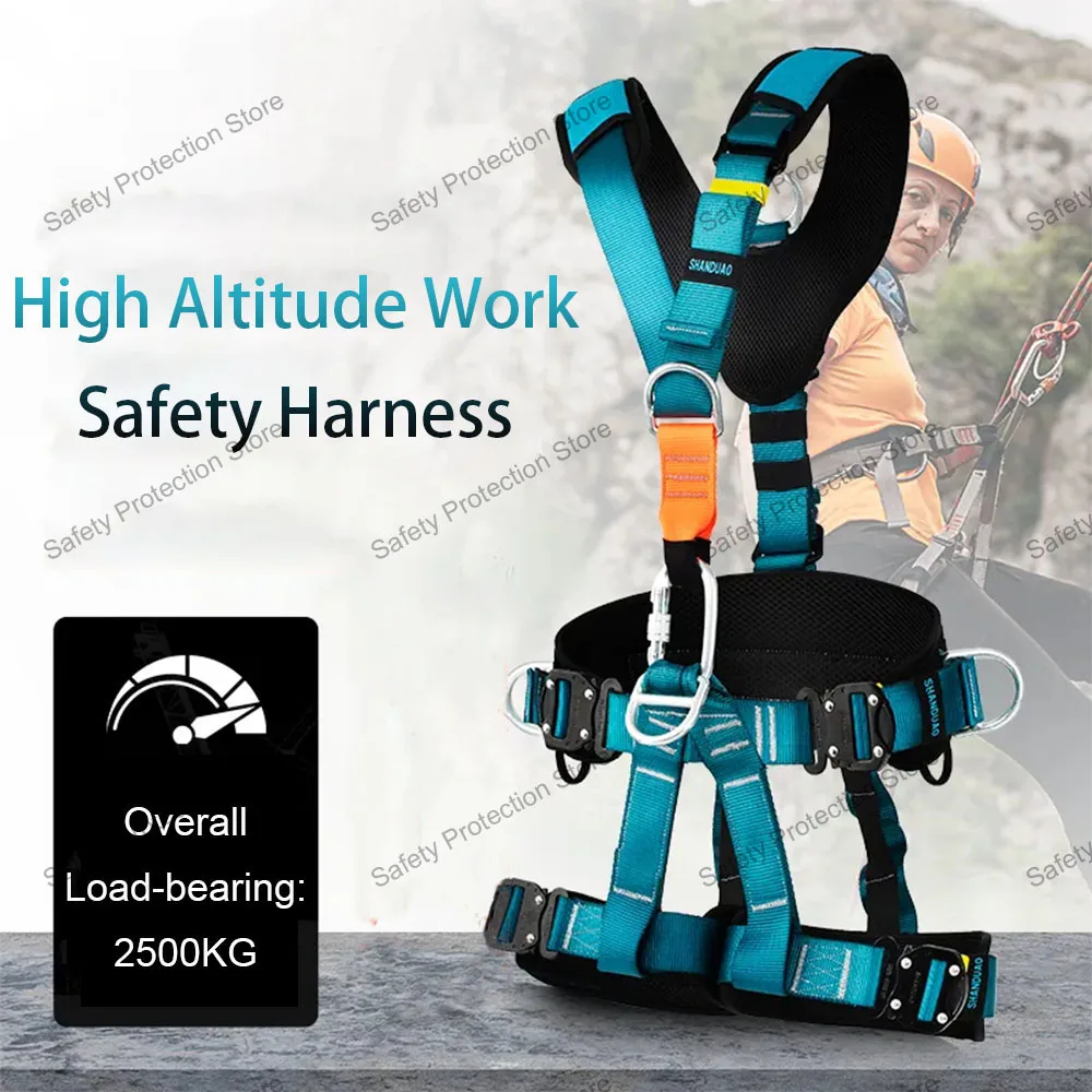 Arbeitssicherheitsgurt für große Höhen, 5-Punkt-Ganzkörper-Sicherheitsgurt, Outdoor-Klettern, Bergsteigen, Bau, Rettungsausrüstung Image