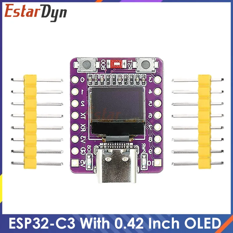 ESP32-C3 OLED-Entwicklungsboard mit 0,42 Zoll OLED-Modul, Keramikantenne, WLAN, Bluetooth, ESP32 Mini-Entwicklungsboard Image