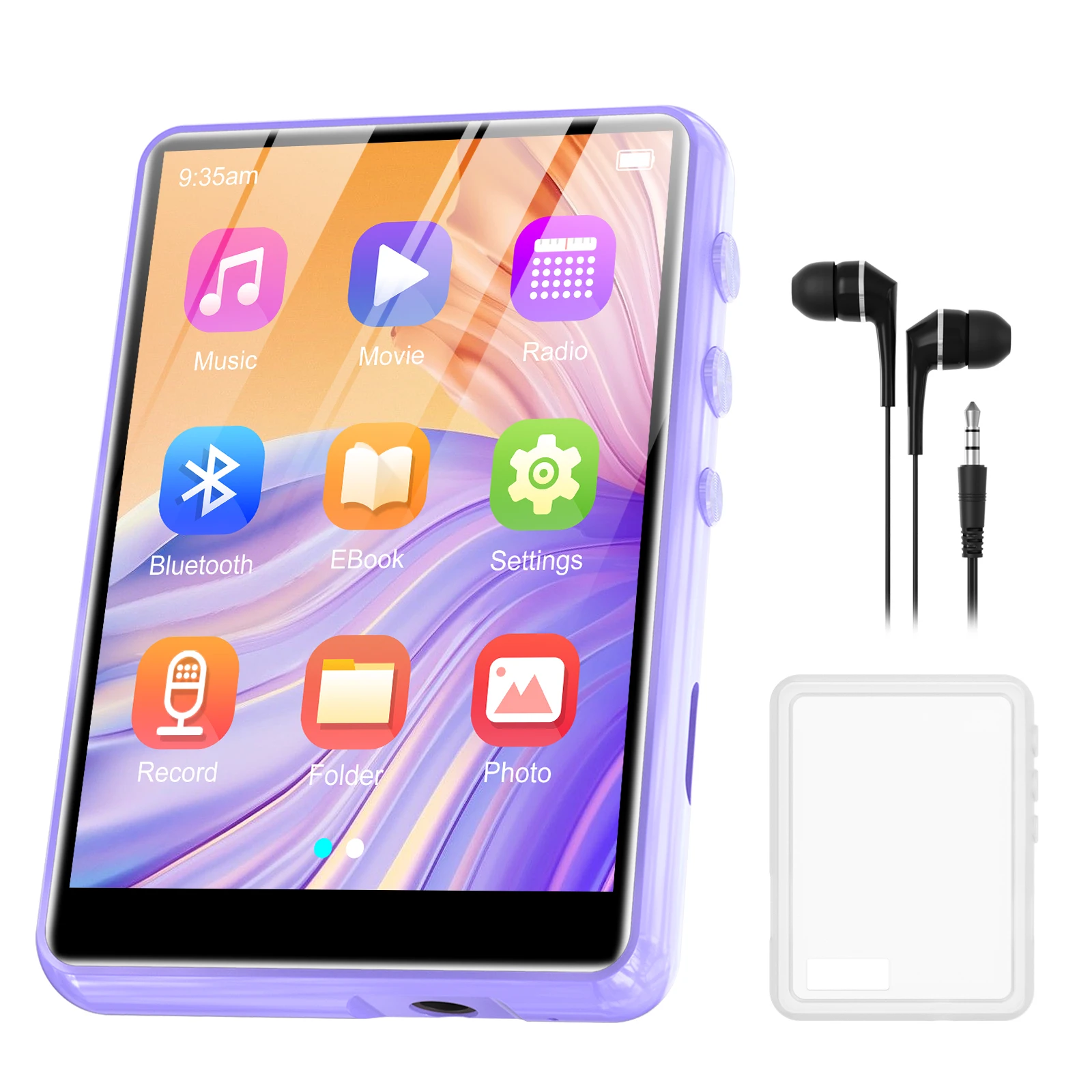 ZAQE 64 GB Bluetooth 5.3 MP3-Player mit Touchscreen, UKW-Radio mit HD-Lautsprechern, bis zu 128 GB Blau Image