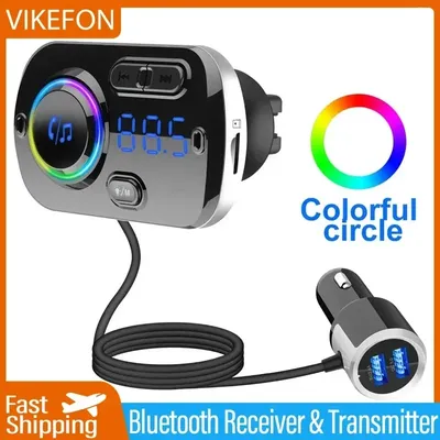 Vikefon fm Bluetooth-Empfänger Sender Auto Wireless Radio Adapter Freis prec heinrich tung Schnell ladung 3,0 Dual USB schnelles Auto ladegerät Image