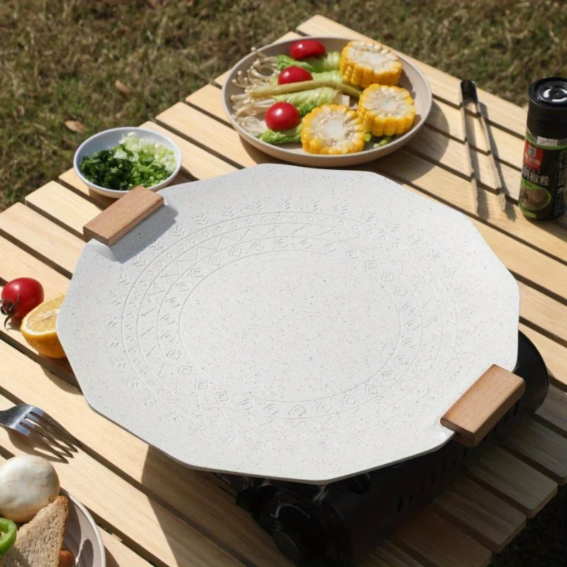 Antihaft-Grill pfanne Elektro magnetischer Herd Gasherd Dual-Purpose-Grill pfanne Outdoor-Camping karte Herd Grill rauchfrei Image