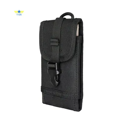 Outdoor Tactical MPouch Black Waist Holster Smartphone Pouch 1000D Nylon Hook Loop Belt Phone Holster Phone with Slim Case