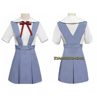 Rei Ayanami Cosplay Kostüm Asuka Langley Soryu Cosplay Frauen Schuluniform Kleider Perücke Haar