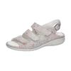 Sandale WALDLÄUFER "GUNNA", Damen, Gr. 6 (39), hellgrau multicolor, Veloursleder, metallic, klassisch, Schuhe, Klettschuh, Riemchensandalette, Sommerschuh in Bequemweite G