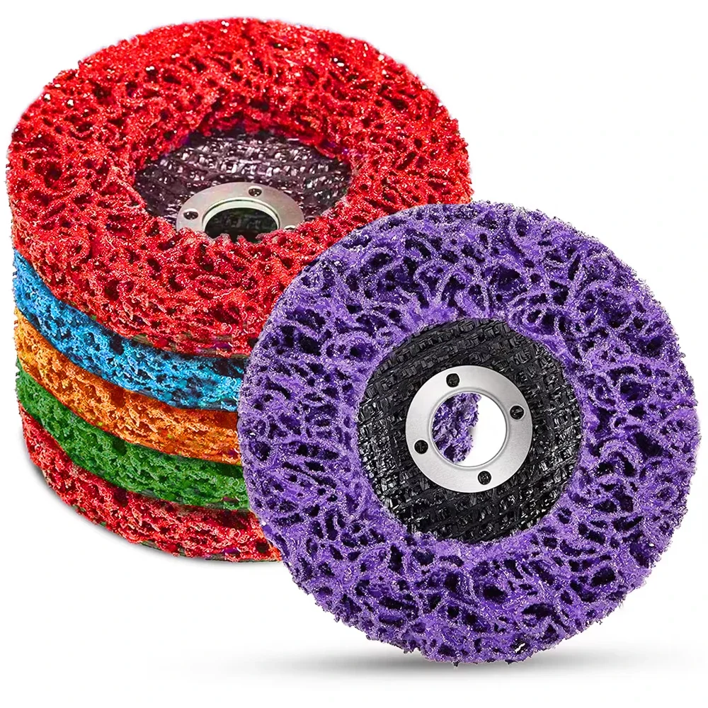 1PCS 100/115/125mm Korallen Disc Poly Streifen Disc Diamant Schleifen Rad Klappe Disc für Winkel Grinder farbe Rost Entfernung Sauber Schleif Image