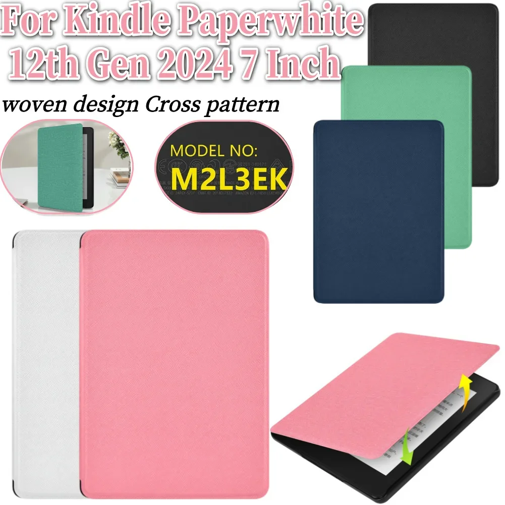 Intelligente Hülle mit Auto Sleep Wake Ebook-Hülle aus PU-Leder für Kindle Paperwhite 12. Generation 2024. veröffentlicht 7 Zoll Image