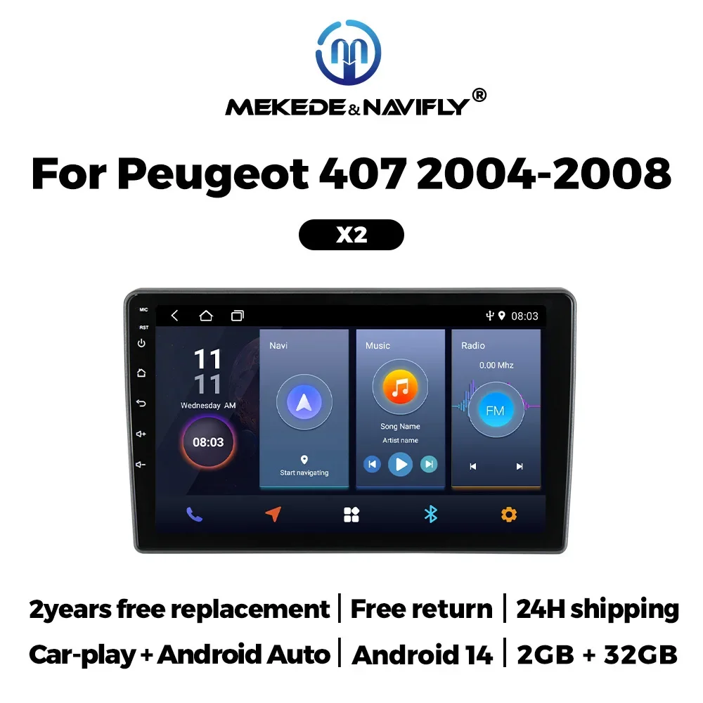 Neues 2004 android 14 autoradio für peugeot 2011 2013-2018 drahtloses Carplay Autoradio Stereo Multimedia Video Player GPS Navigation intelligente systeme für autos carplay carplay für auto autoradio Image