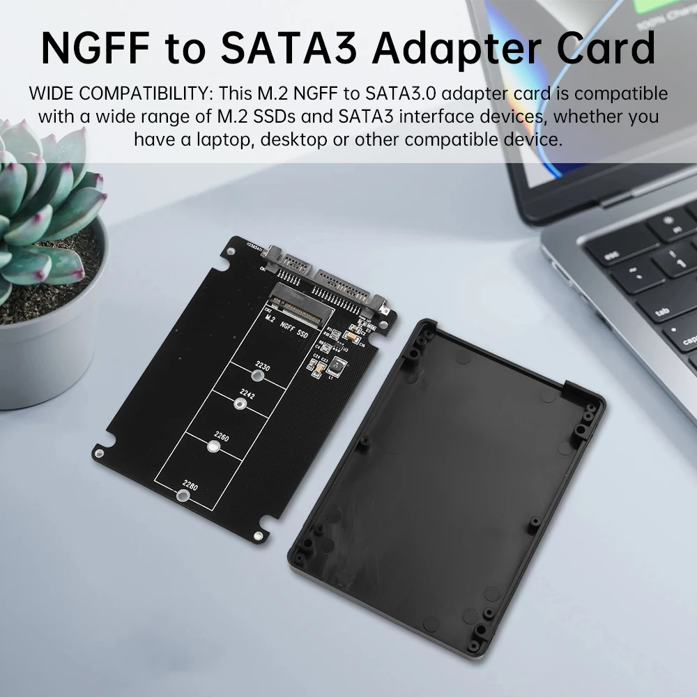 SATA 3,0 6Gbps M.2 NGFF zu SATA 3.0 Adapter karte M2 NGFF SSD zu SATA3 Externe Festplatte Box Festplatten-Adapter karte Image