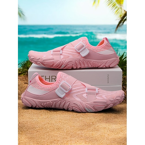 Schnelltrocknende Wasserschuhe für Damen in weiter Passform – leichte Barfuß-Aquasocken mit Anti-Rutsch-Sohle, atmungsaktiv und flexibel für Strand, Schwimmen, Surfen und Wassersport Image