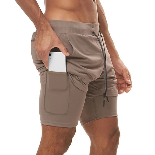 Herren Sportliche Shorts Kurze Sporthose Lässige Shorts Mit Kompressionsliner mit Handtuchschlaufe Glatt Tarnfarben Komfort Atmungsaktiv Outdoor Täglich Ausgehen Modisch Brautkleider schlicht 1 2 Image