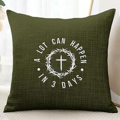 Oster Jesus Dekorative Kissenbezug VIEL KANN IN 3 TAGEN PASSIEREN 1PC Weicher quadratischer Sofakissenbezug für Schlafzimmer Wohnzimmer Sofa Stuhl