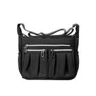 Damen-Umhängetasche mit mehreren Taschen – leichte, wasserdichte Umhängetasche aus Nylon mit Reißverschluss für Reisen, Arbeit und den täglichen Gebrauch, rosa, lila, schwarz