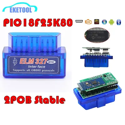 PIC18F25K80 ELM327 Bluetooth V1.5 Super MINI Satble 2PCB Board Code Reader ELM 327 Works Android