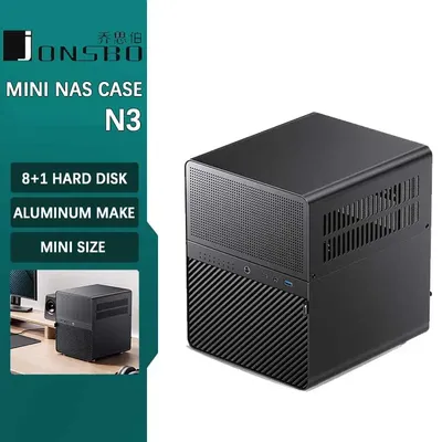 JONSBO N3 Mini NAS Case ITX Mini Aluminum with Steel Plate Support 130mm CPU Cooler Two 100×25mm fan are standard