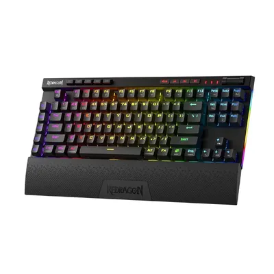 Redragon K587 PRO TKL RGB 3-Mode Wireless Mechanical 87 Keys Gaming Keyboard，Detachable Wrist Rest,